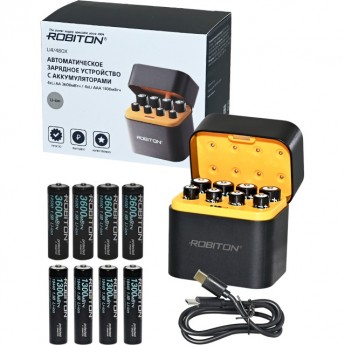 Зарядное устройство с аккумуляторами ROBITON Li4/4BOX + аккумуляторы 4*Li14500 (AA) 2200мАч/4*Li10440 (AAA) 736мАч Зарядное устройство с аккумуляторами ROBITON Li4/4BOX + аккумуляторы 4*Li14500 (AA) 2200мАч/4*Li10440 (AAA) 736мАч